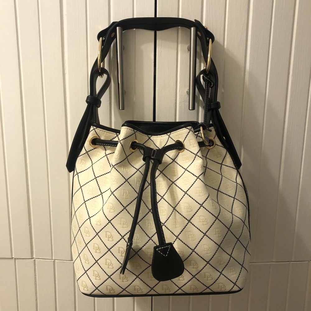 Dooney&Bourke White Monogram Bucket Purse
